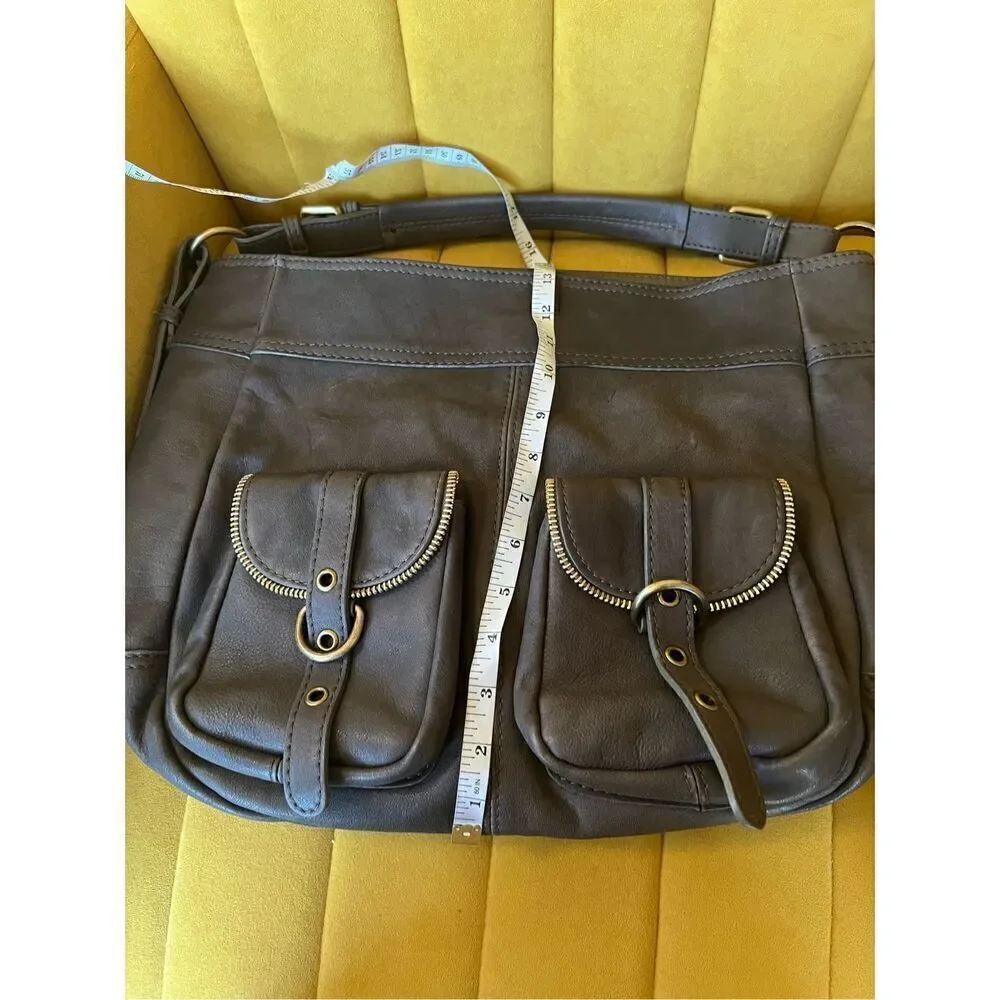 Via Repubblica grey leather tote purse